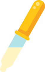Yellow pipette dropping chemical substance, laboratory equipment for scientific research