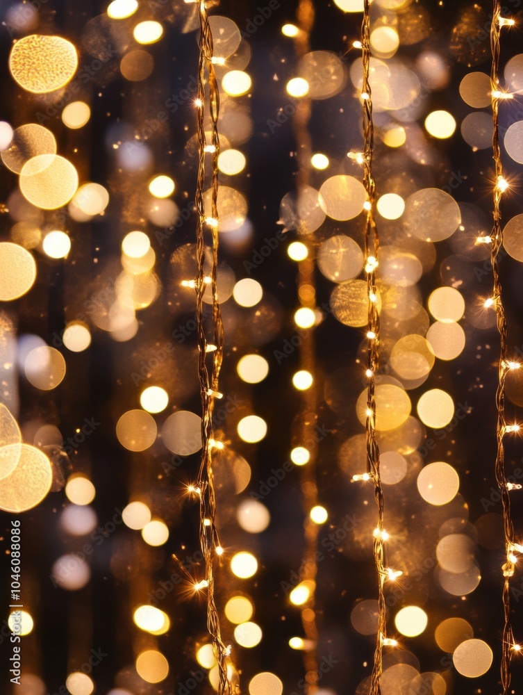 Aufkleber delicate golden lights create a warm, inviting atmosphere, twinkling softly in the night during a ce