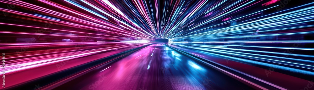 Aufkleber vibrant light trails in motion, creating a dynamic and futuristic atmosphere.