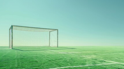 Obraz premium Soccer Goal on a Green Field
