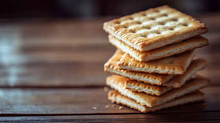 Cracker isolated on a wooden table
