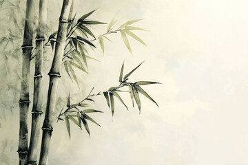 Bamboo painting on fresh bamboo wallpapers.