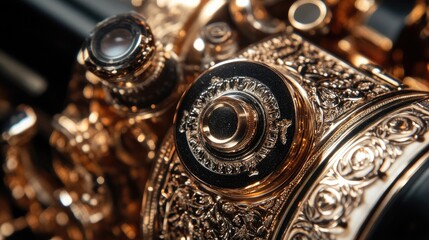 A close-up of a beautifully crafted vintage camera, its intricate details and timeless design symbolizing classic photography