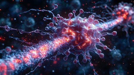 Colorful Microscopic View of Cellular Structure