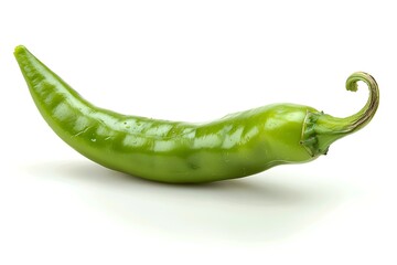 Green chili pepper isolated on white background