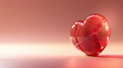 Broken Heart Glass Sculpture