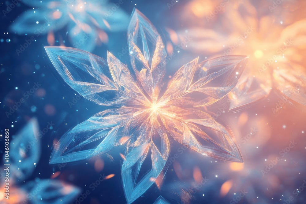 Aufkleber delicate snowflake shapes glow in icy shades, capturing a magical winter atmosphere filled with vibr