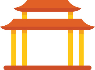 This vector illustration shows a traditional japanese or chinese gate, a symbol of asian culture and architecture