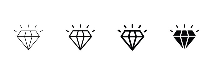 diamond icon set vector. diamond sign icon for web site