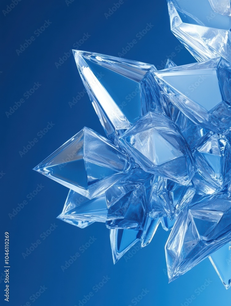 Aufkleber icy geometric crystals radiate light and create stunning reflections, forming a captivating abstract