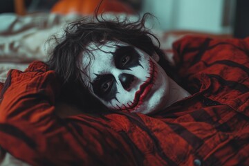 Eerie Halloween Clown Portrait