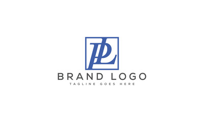 letter pl logo design vector template design for brand.