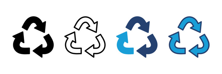 Recycle icon vector. Recycling vector icon.