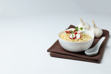 Concept of tasty fast food - instant noodles