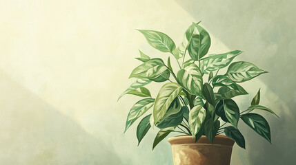 Potted green plant in natural light.