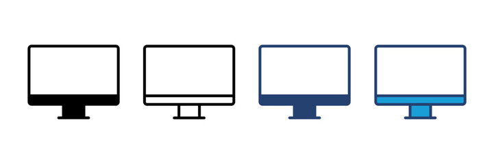 Computer icon vector. computer monitor icon vector.