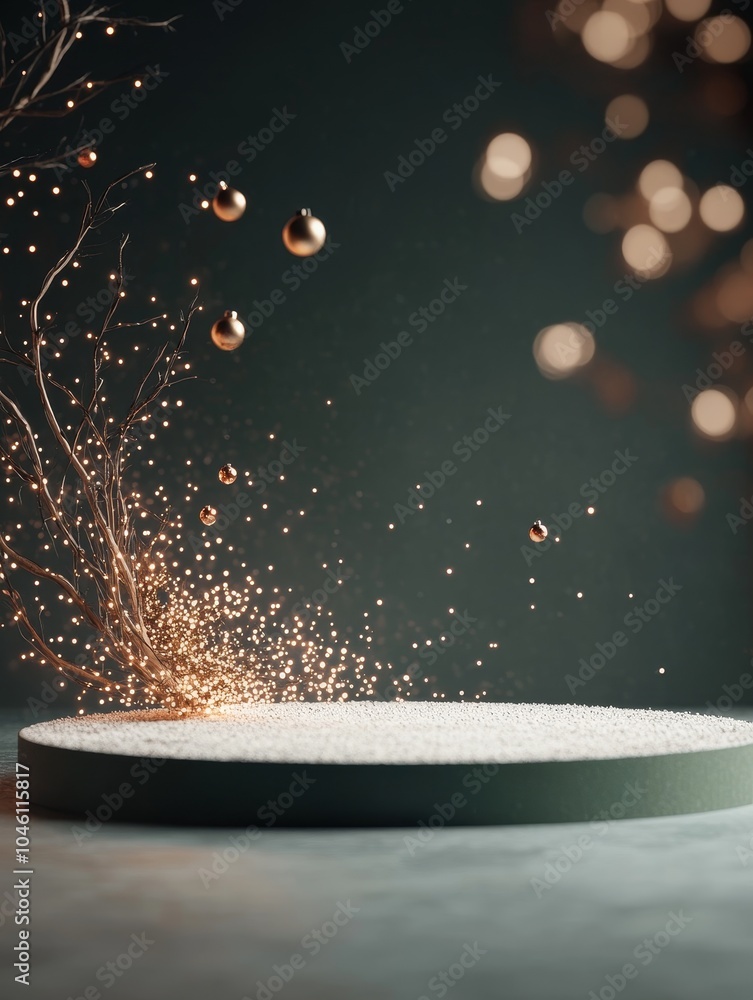 Poster enchanting orbital sparkle captivating dance of lights and textures in a minimalist setting evoking 