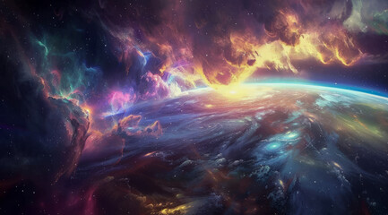 Obraz premium Old testament, God creates earth in 6 days, Holly Bible stories