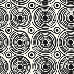 Fototapeta premium Abstract Black and White Concentric Circles Pattern