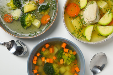 Vegetable soup, healthy nutrition and healthy lifestyle
