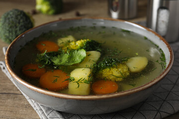 Vegetable soup, healthy nutrition and healthy lifestyle, homemade