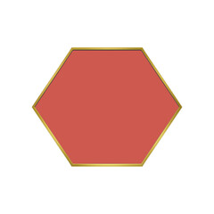 和風の六角形フレーム　赤