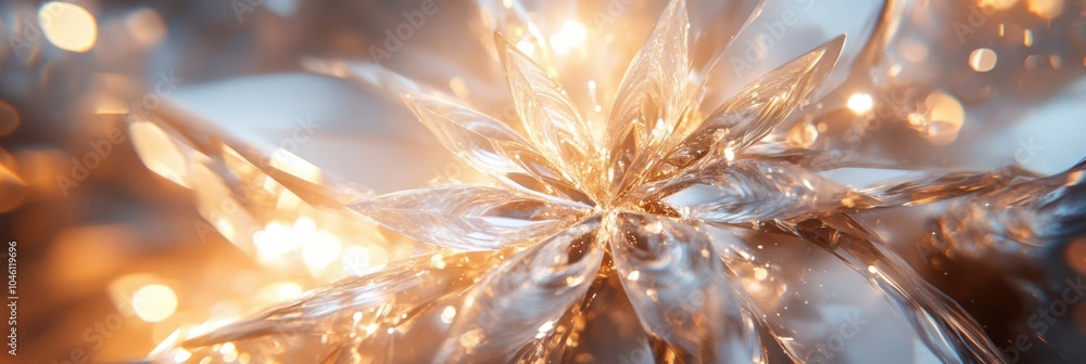Leinwandbilder delicate snowflake shapes radiate glowing icy shades, creating an enchanting atmosphere filled with 