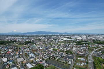 Fototapeta premium Blue sky and cityscape in Kanagawa, Japan