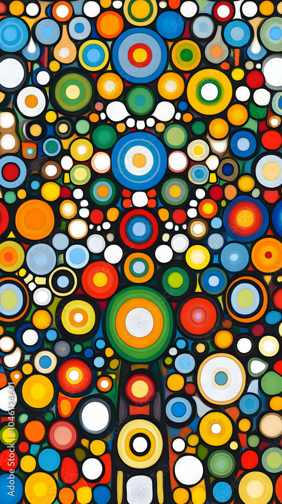 Poster abstract colorful circles pattern.