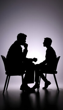 Psychoanalytic session with patient isolated with white highlights, png
