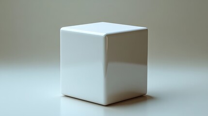 Fototapeta premium A plain, elevated cube in the middle of a white background for a product showcase.