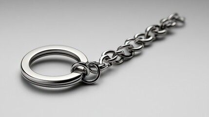 Obraz premium A plain keychain with a white background, featuring an empty space for a logo.