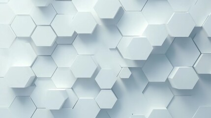 Naklejka premium Intricate hexagonal shapes rise and fall gently, their soft white surface creating a subtle interplay of light and shadow, inspiring creativity and curiosity in any observer.