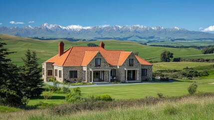 Scenic Stone House with Mountain View