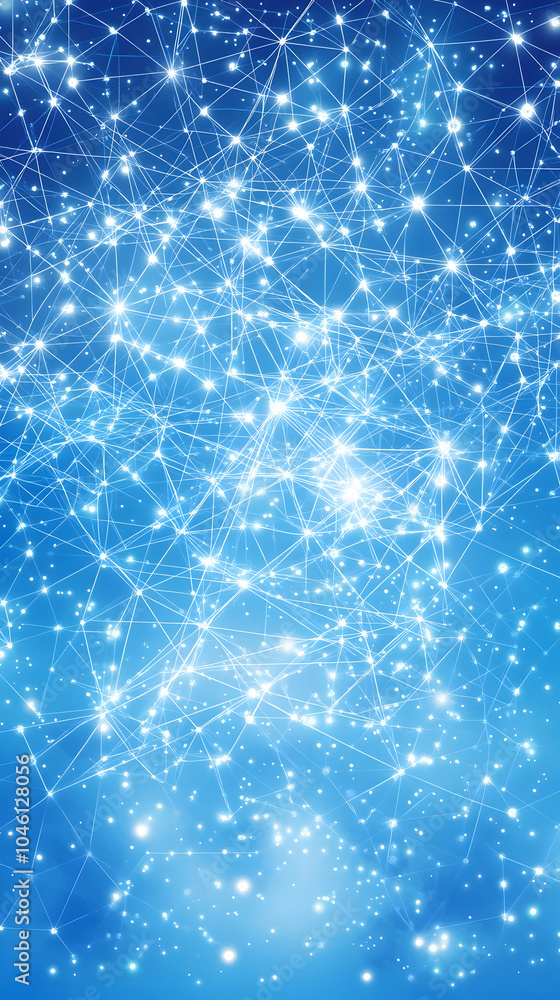 Aufkleber abstract digital network connection background with glowing lines and dots.