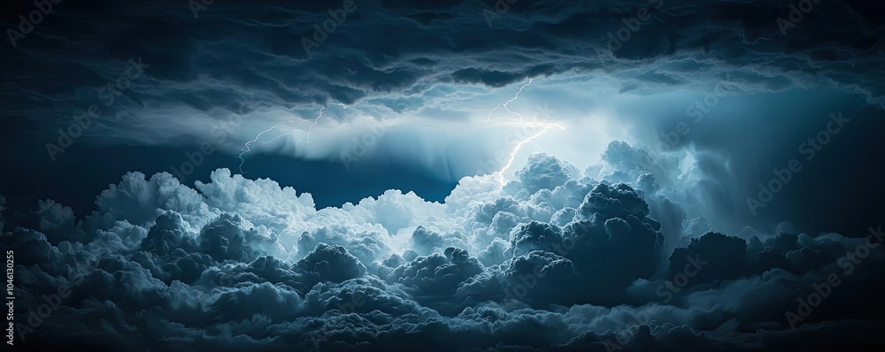 Poster dramatic clouds illuminated by soft light, creating a captivating sky scene.