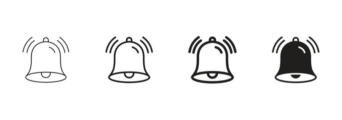 Notification bell icon. Ringing bells reminder icon vector	