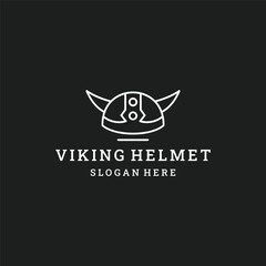 Viking helmet logo template vector illustration design