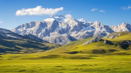 Obraz premium Majestic Mountains Under Clear Blue Sky