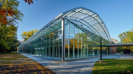 Obraz premium Modern Glass Building on Campus