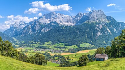Scenic Mountain View with Lush Green Valley