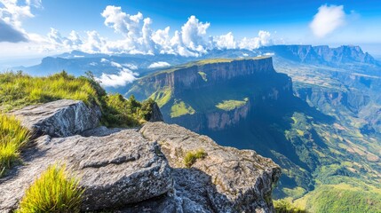 Majestic Mountain Landscape Under Clear Blue Sky