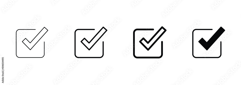Poster checkmark icon. checkmark vector set. approved symbol vector.