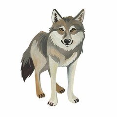 Obraz premium Illustration of a gray wolf