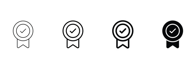 Approval , verified, quality symbol. Certified, qualified medal icon vector.