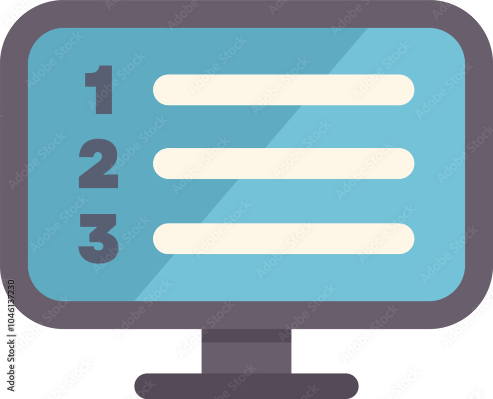 Poster this minimalist icon depicts a computer monitor displaying a checklist, symbolizing organization and