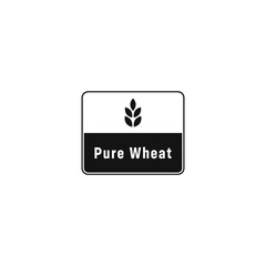 Pure Wheat Label or Pure Wheat icon vector isolated. Best Pure Wheat Label Vector fo food product high quality. Best Pure Wheat Stamp or Label Vector.