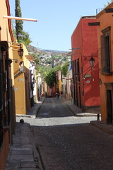 old stone street in San Miguel de Allende, Mexico