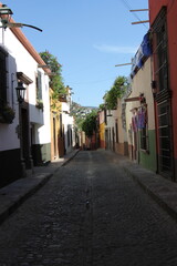 old stone street in San Miguel de Allende, Mexico