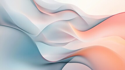 Subtle shadows and gradients enhance the movement of soft, circular wave patterns across a clean white backdrop, evoking a sense of calm and professionalism in a minimalist style.